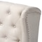 Baxton Studio Alira Beige Upholstered Walnut Wood Button Tufted Bar Stool Bench 160-9947 - alternate 4
